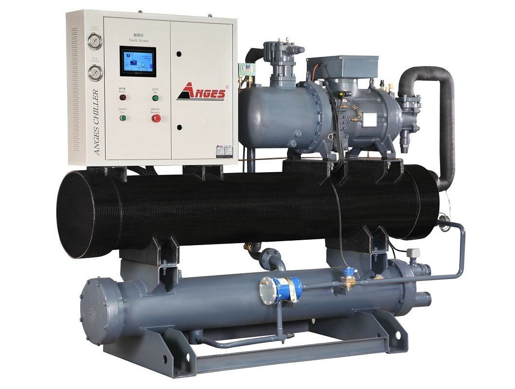 60hp เครื่องเย็นแบบสกรูเย็นด้วยน้ํา ใช้ในโรงงานพลาสติก
