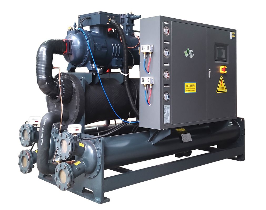 60hp อุตสาหกรรมน้ําเย็น Chiller ระบบบูรณาการ Semi-Hermetic แบบสกรู