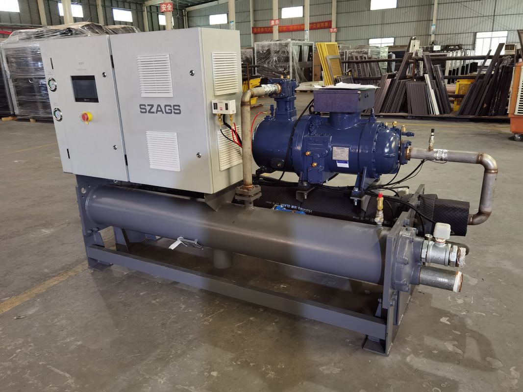 เครื่องเย็นแบบสกรูที่เย็นด้วยน้ํา 60hp กับเครื่องปั่นฉีดสําหรับปรับความเย็น