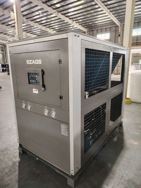 เครื่องทำความเย็นแบบอุตสาหกรรม 20HP Air-cooled Chiller สำหรับการประหยัดพลังงานในการฉีดขึ้นรูป/การชุบ/การทำความเย็นด้วยเลเซอร์
