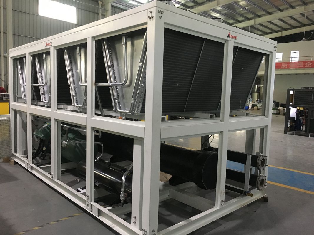 เครื่องทําความเย็นน้ําอุตสาหกรรมแบบพกพา 120hp แบบสกรูครึ่งแอร์เมติก