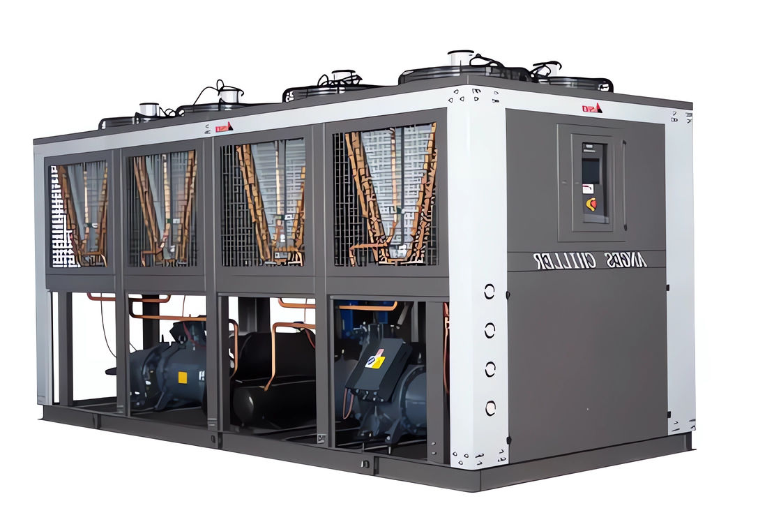 150HP อุตสาหกรรมอากาศเย็นสกรู Chiller สําหรับเครื่องยนต์หนังบลูและ PET กระป๋องสาย