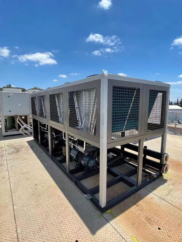 เครื่องทําความเย็นชนิดสกรูอุตสาหกรรม 100HP พร้อมระบบทําความเย็นสองระบบทําความเย็นด้วยอากาศ เครื่องทําความเย็นน้ํากลิกอลสกรู