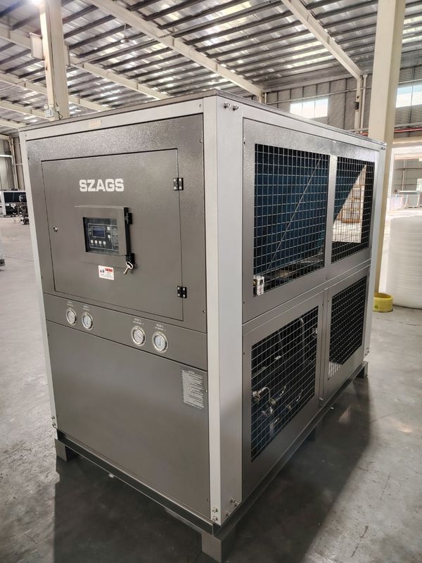 20HP เครื่องทําความเย็นอุตสาหกรรมที่เย็นด้วยอากาศ การออกแบบความเย็น -25 °C ถึง 35 °C ระยะอุณหภูมิที่กว้าง การทํางานที่มั่นคง ประสิทธิภาพสูงและทนทาน