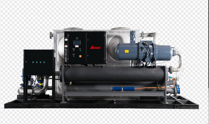 เครื่องทําความเย็นน้ําพกพาที่มีประสิทธิภาพสูง 100hp ที่มีปั๊มระบายน้ําภายนอกและจุลินทรีย์ขนาดใหญ่