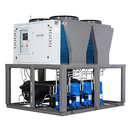 50HP Chiller 50Ton Industrial Air Cooled Water Chiller สำหรับเครื่องฉีดพลาสติก Modular Air Cooled Scroll Chiller