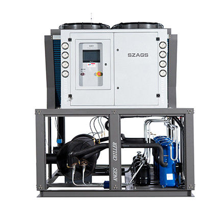 50HP Chiller 50Ton Industrial Air Cooled Water Chiller สำหรับเครื่องฉีดพลาสติก Modular Air Cooled Scroll Chiller