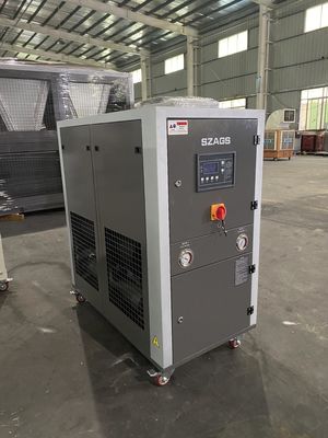 เครื่องทําความเย็นด้วยน้ําขนาดเล็ก 6 ตัน เครื่องทําความเย็นรวดเร็ว 19kW ความจุในการทําความเย็น 24/7 ติดตามทางไกล เครื่องทําความเย็นที่เป็นมิตรต่อสิ่งแวดล้อม